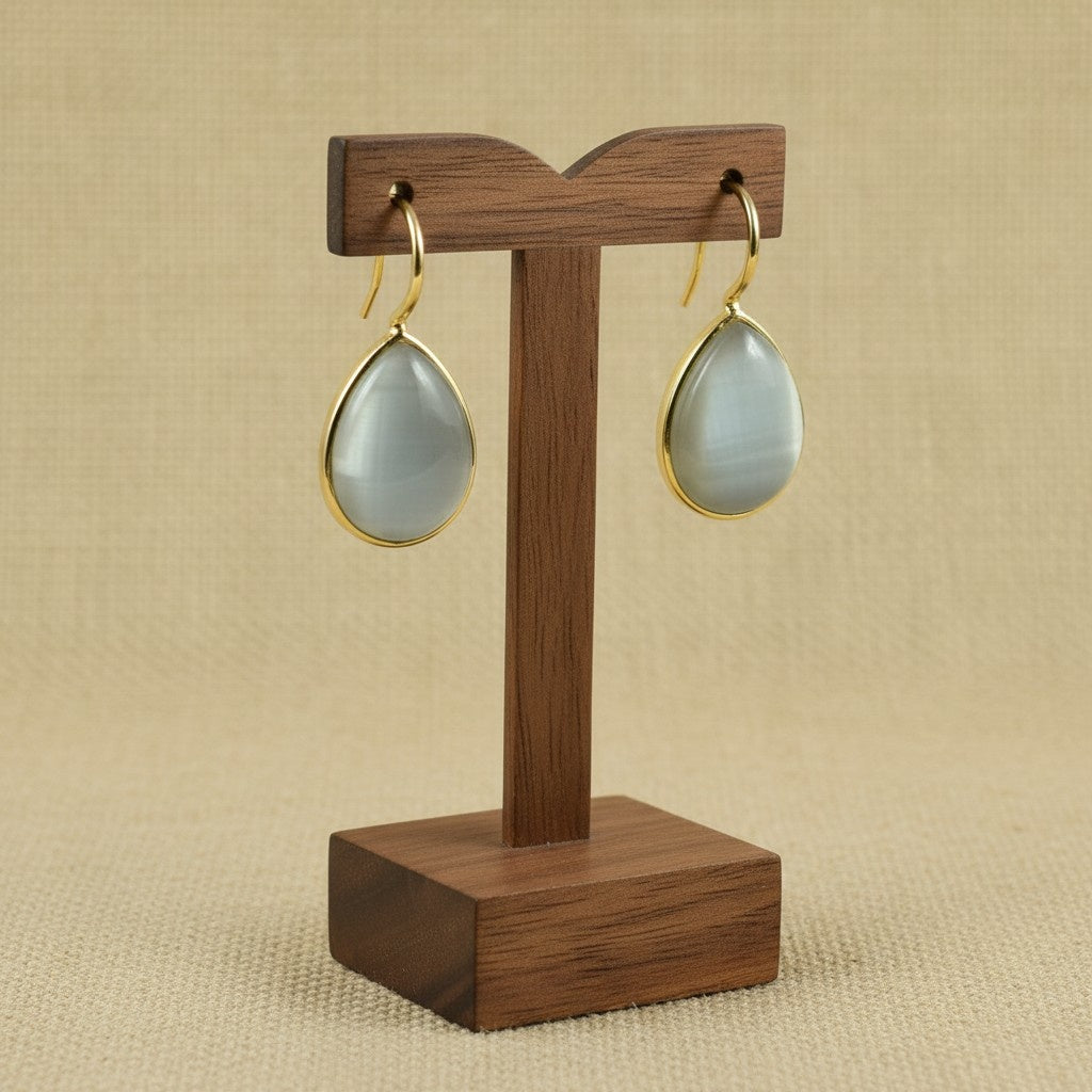 Trendy Gold Plated Drop Stone Dangler Earrings
