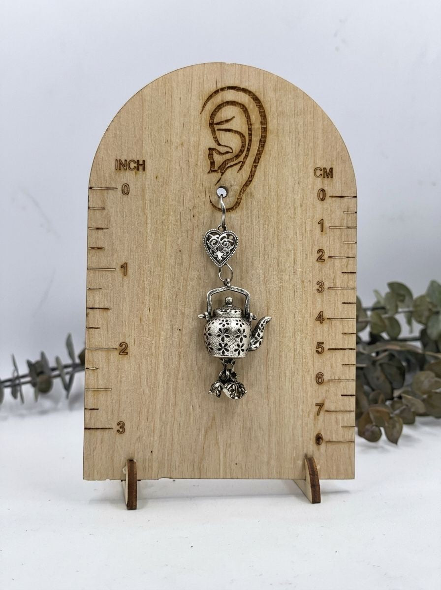 Coffee Love Pot Oxidized Silver Hook Earrings for Women - Quirky Ethnic Wear