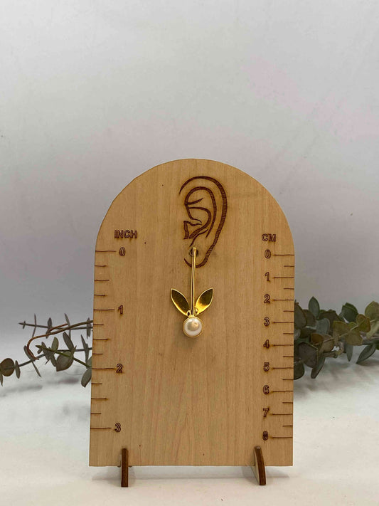 Gold-Plated Pearl Leaf Drop Earrings for Women - Work Wear