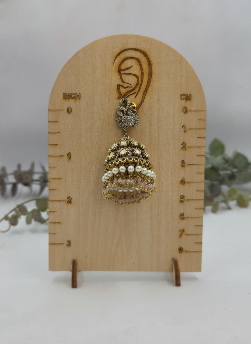 Gold Plated Polki Peacock Jhumka Earrings for Women – Ethnic Celebration Wear