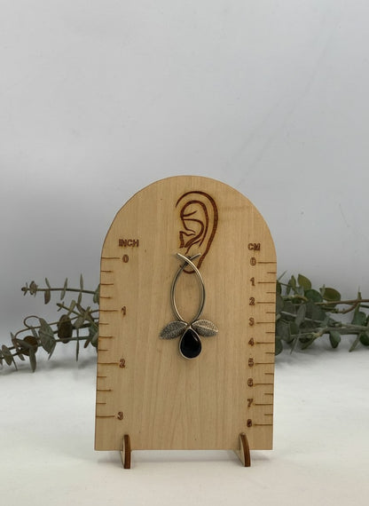 Silver Oxidized Leaf Design Earrings with Grey Stone Drop for Women - All Occasions Wear