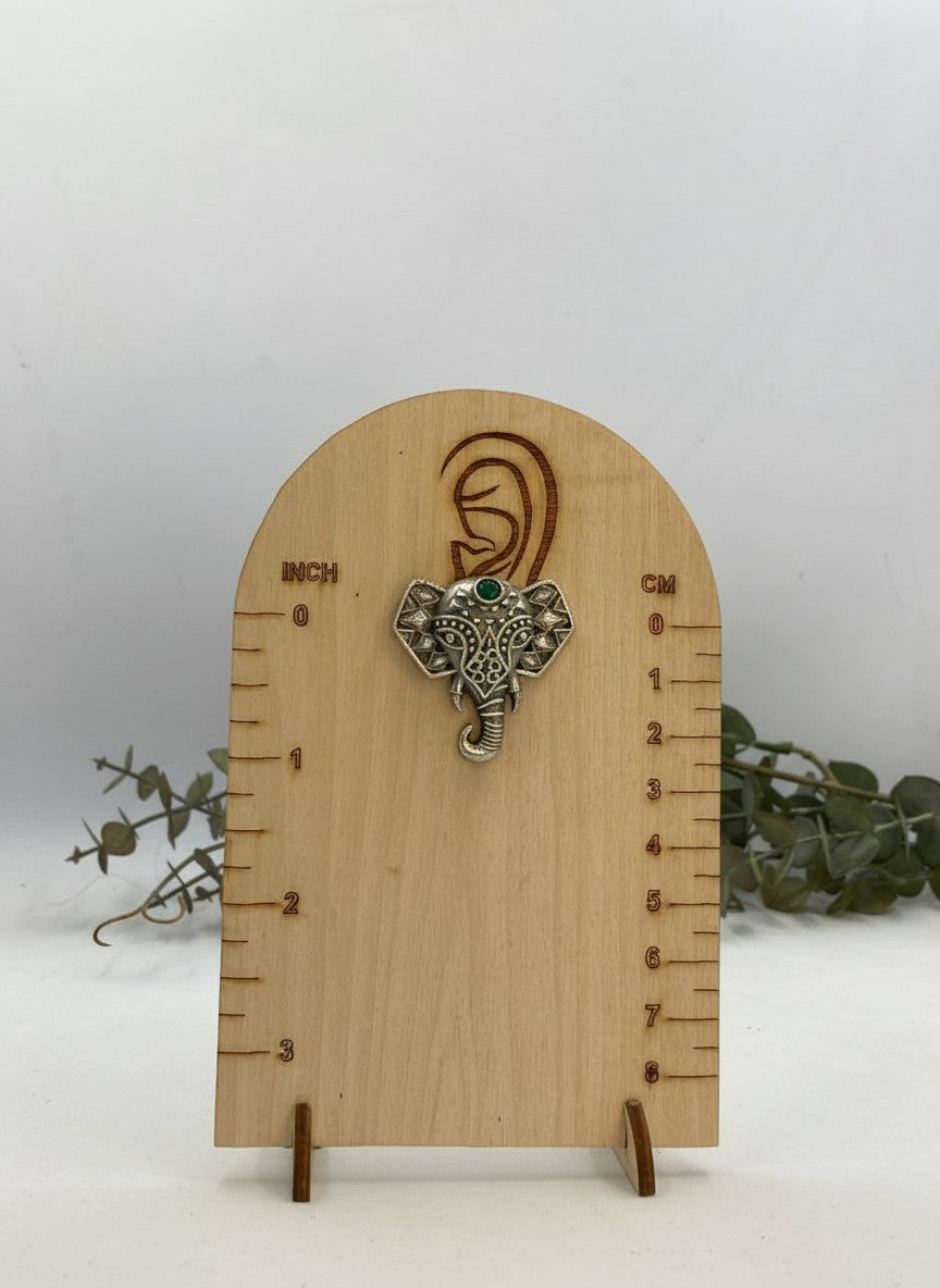 Silver Oxidized Filigree Elephant Stud Earrings with Green Stone Accent for Women - Everyday Wear