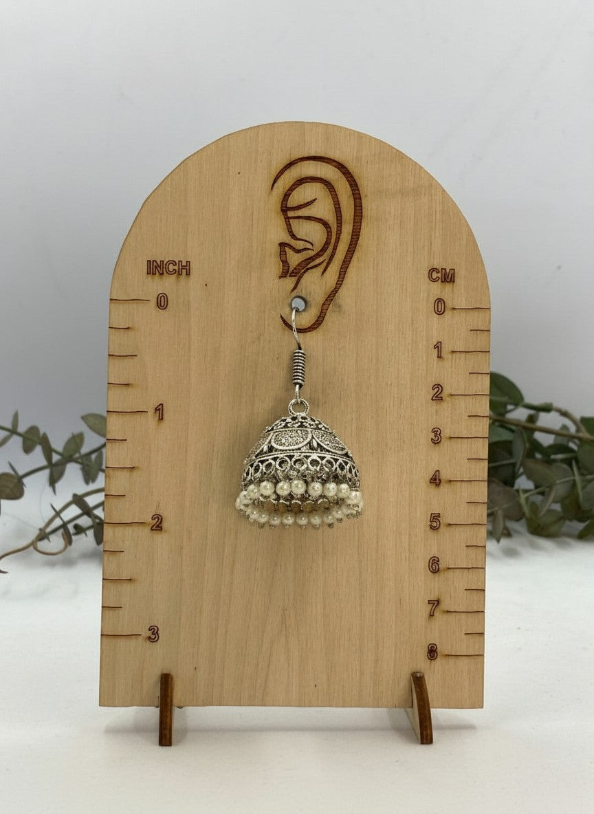 Silver Oxidized Classic Jhumka Earrings with Intricate Filigree Detailing for Women - Everyday Wear