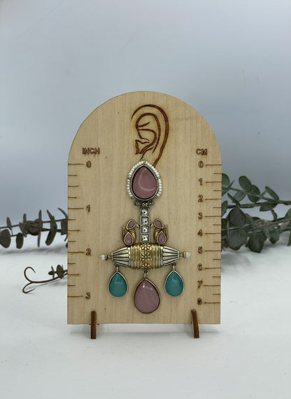 Fusion Black Grey Monalisa Stone Statement Dangler Earrings for Women - Special Occasions