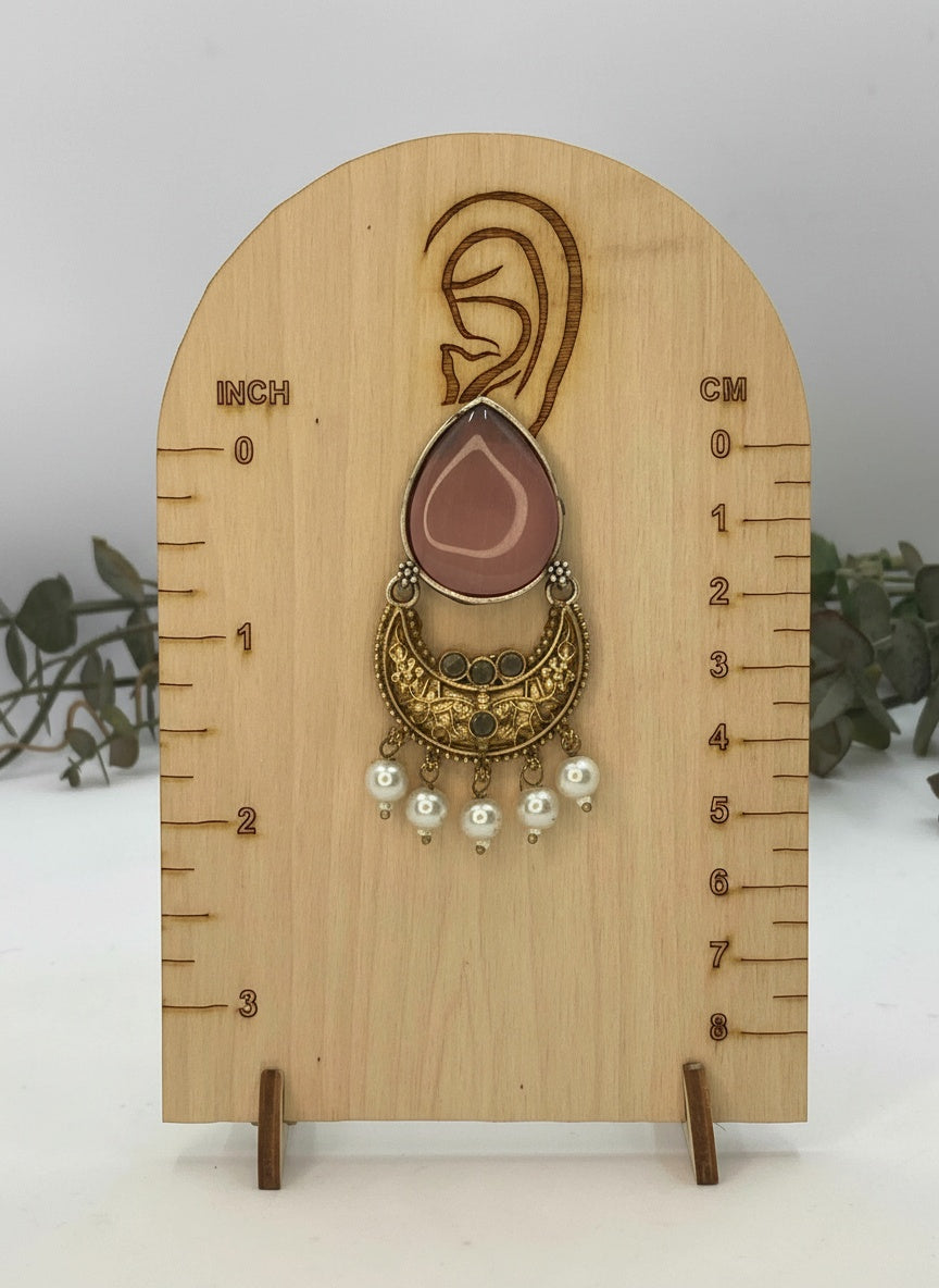 Two Tone Oxidized Necklace Set in half-moon floral design motifs