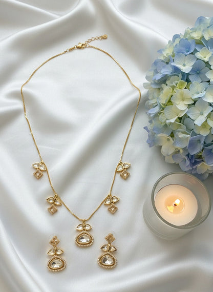 Traditional Kundan Necklace Set with Charms Pendant