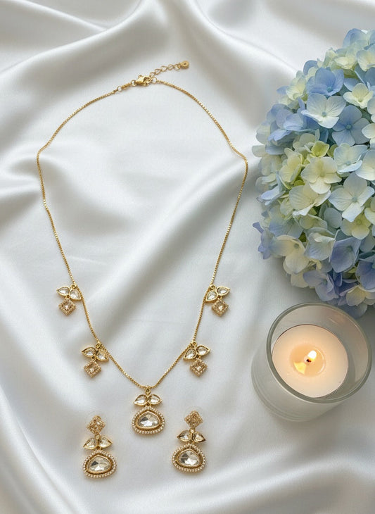 Traditional Kundan Necklace Set with Charms Pendant