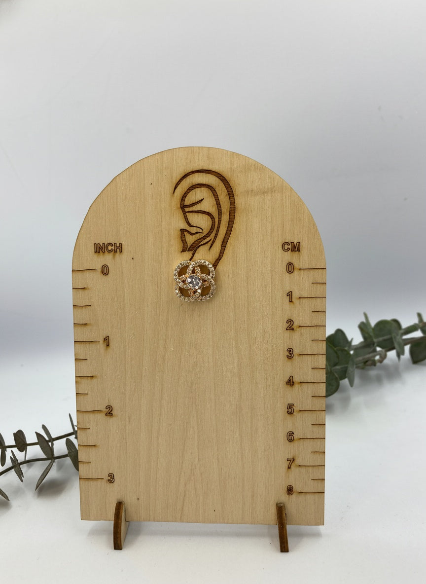 Rose Gold Plated CZ and American Diamond Trendy Look Stud Earrings