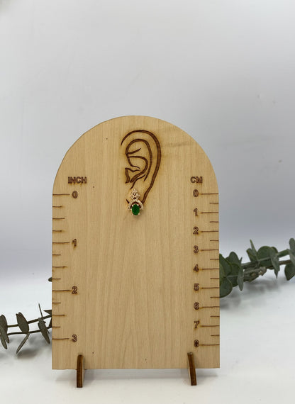 Rose Gold Plated CZ & Diamond Beautiful Studs Earrings for Women - Green