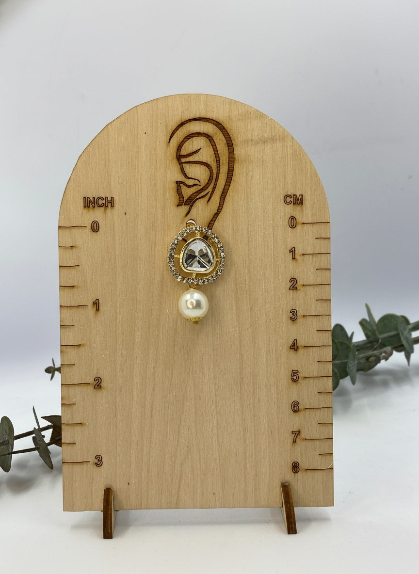 Trendy Western Gold Plated Kundan Stud Earrings with Pearl Drops