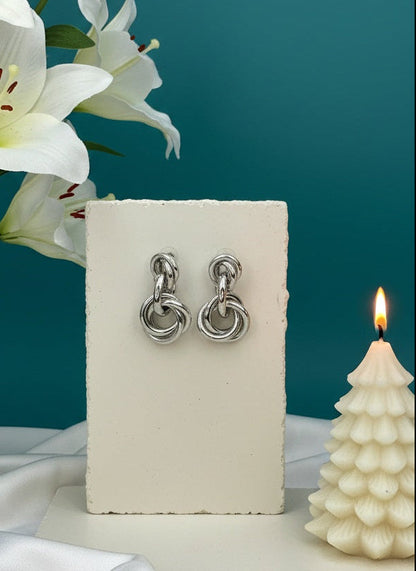 Trendy Silver Plated Lightweight Dangler Chunky Earrings for Women