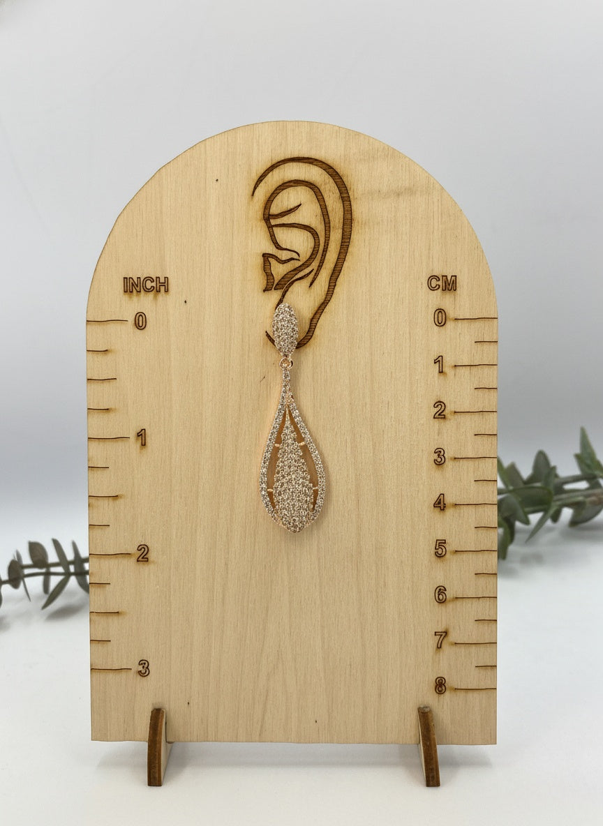 Rose Gold Plated American Diamond Dangler trendy Earrings