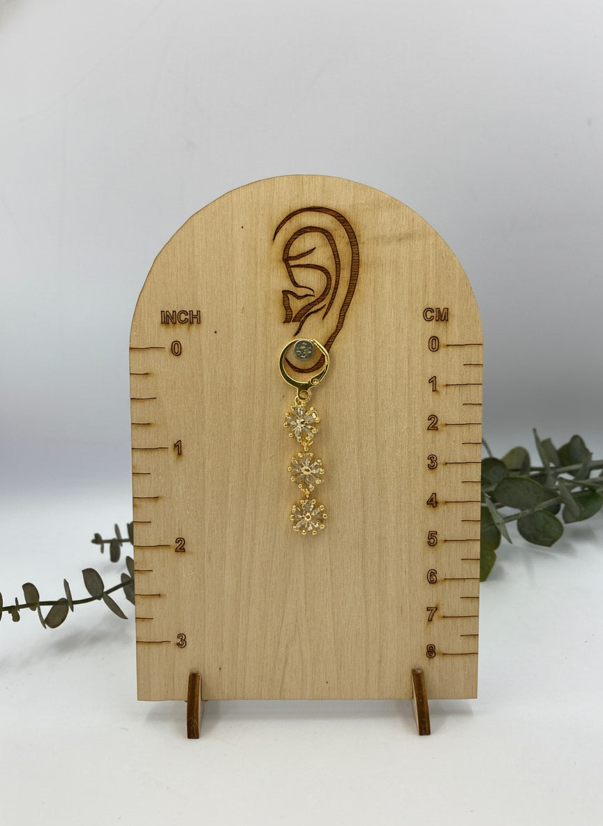 Trendy Crystal Stones Gold polished Dangler Earrings - White