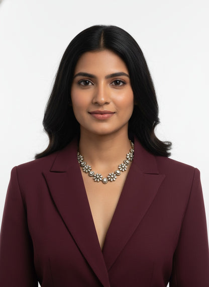 Victorian Gold Plated Polki Necklace Set