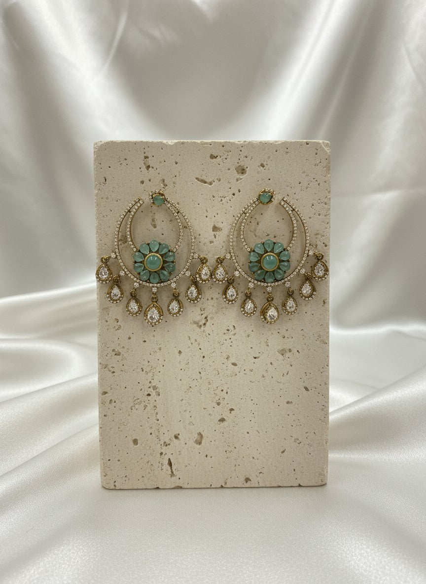 Victorian Gold Plated Polki Dangler