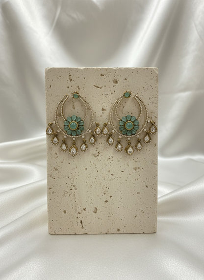 Victorian Gold Plated Polki Dangler