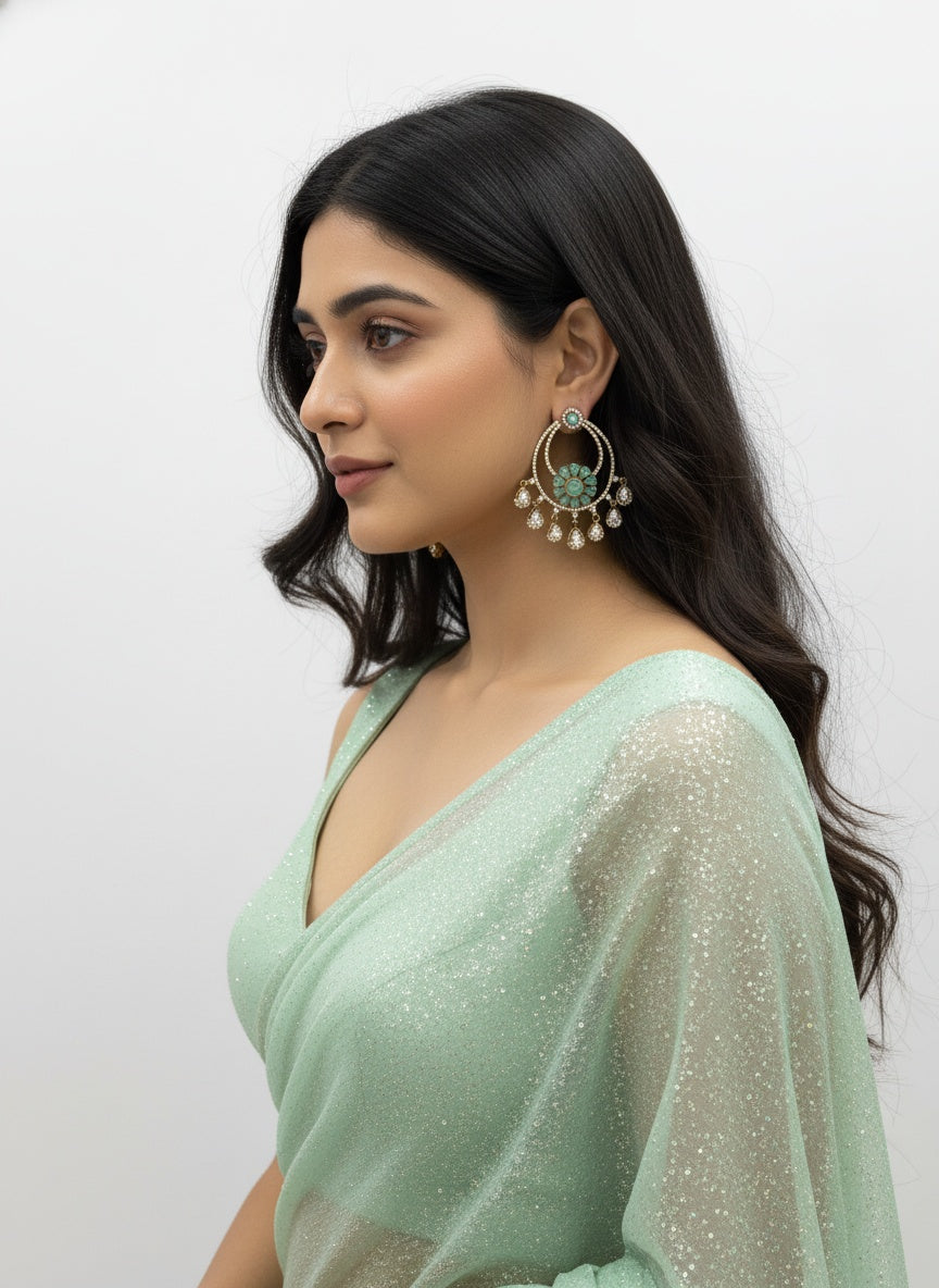 Victorian Gold Plated Polki Dangler