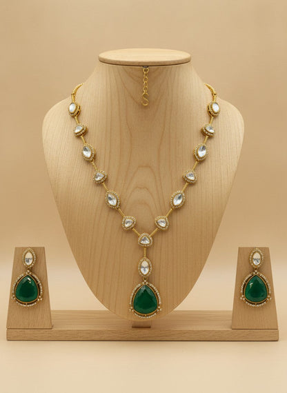 Mridula Green Doublet Stone Polki Necklace Set for Women – Festive & Special Occasion Wear 