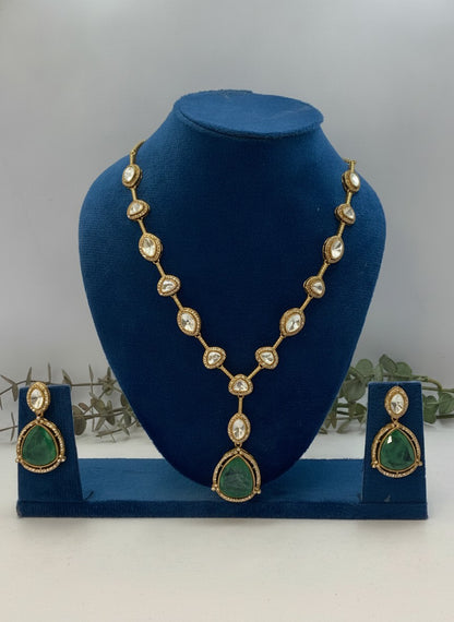 Mridula Green Doublet Stone Polki Necklace Set for Women – Festive & Special Occasion Wear