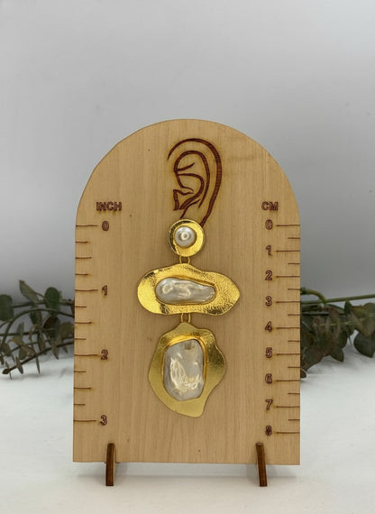 Sculpted Baroque Pearl Statement Drop Earrings for Women - Party Wear
