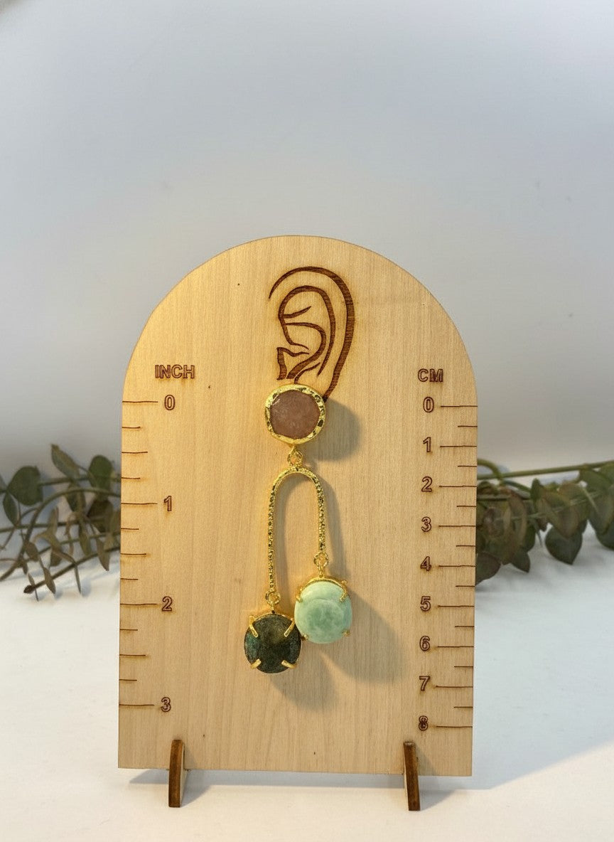 Multi-Stone Gold Arch Dangler Earrings for Women - All Occasion Wear