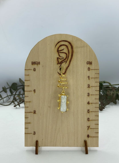 Gold Spiral Baroque Pearl Drop Earrings for Women - All Occasion wear