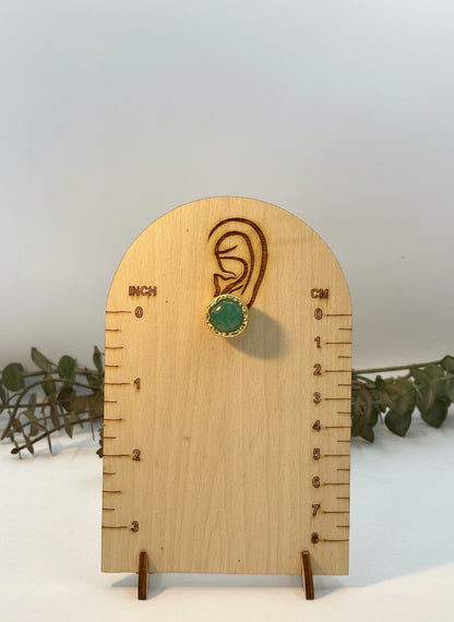 Raw Green Aventurine Gold Stud Earrings for Women - All Occasion wear
