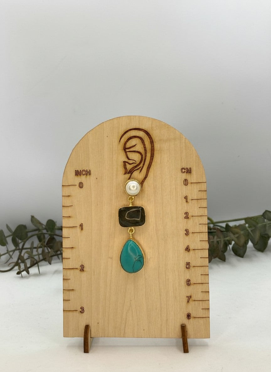 Natural Stones & Pearl Gold Drop Dangler Earrings for Women - Party & Special Occasion wear
