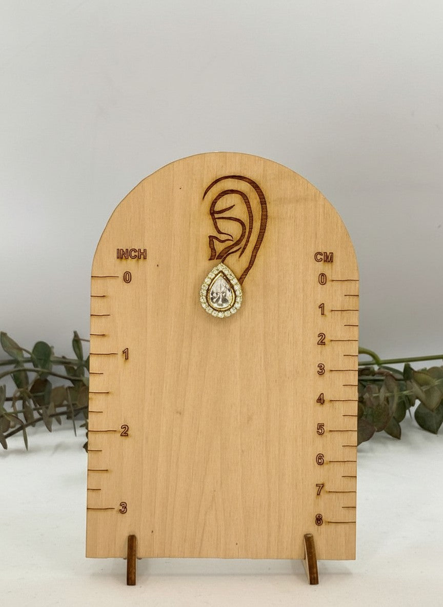 Polki Teardrop Gold Necklace & Stud Earring Set for Women - All Occasions wear