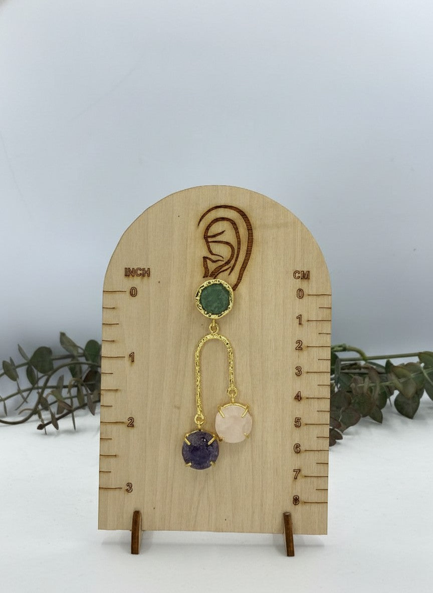 Multi-Stone Gold Arch Drop Earrings for Women - All Occasion Wear