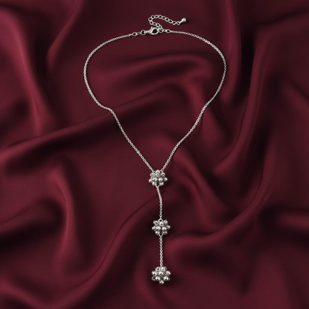 Silver Oxidized Three-Layer Ghungroo Neckpiece for Women - Casual Boho style wear