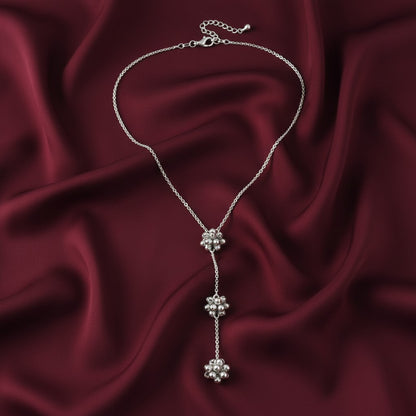 Silver Oxidized Three-Layer Ghungroo Neckpiece for Women - Casual Boho style wear