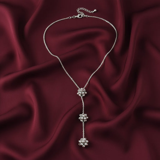Silver Oxidized Three-Layer Ghungroo Neckpiece for Women - Casual Boho style wear