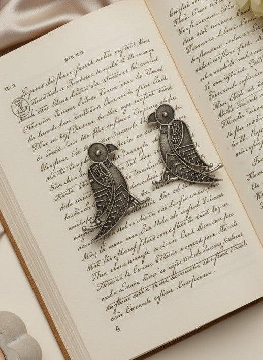 Silver Oxidized Tribal Bird Art Statement Earrings for Women - All occasions