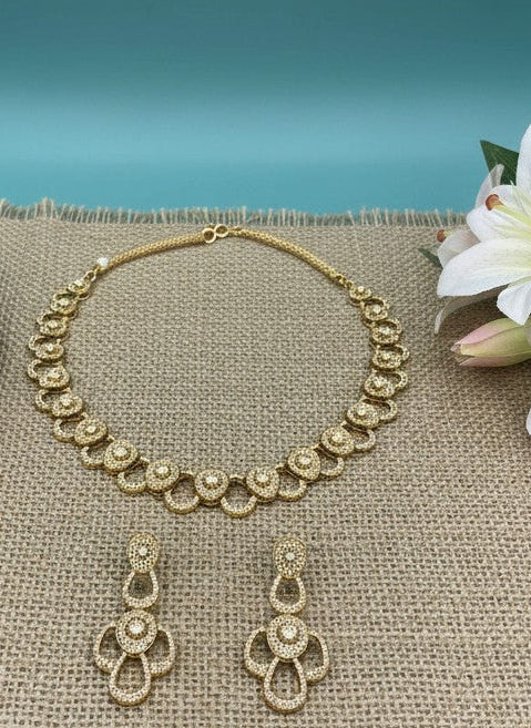 Ethnic Polki Kundan Necklace Set with Dangler Earrings