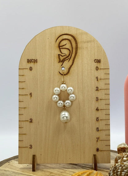 Trendy Floral Shaped Pearl Drop Earring for Women