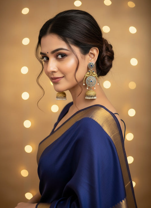 Two tone Parrot motif jhumka dangler earrings 