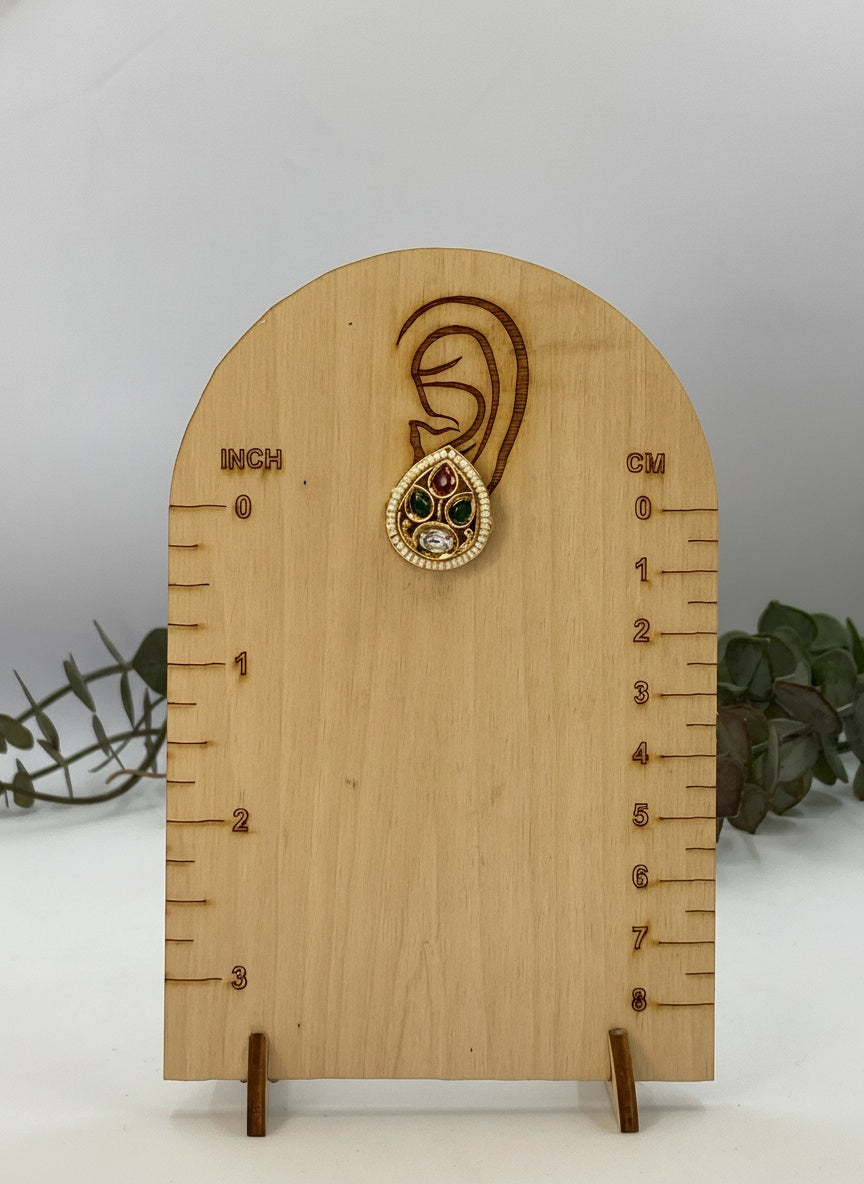 Gold Plated Teardrop Multicolor Kundan Necklace Set in Gold Finish for Women