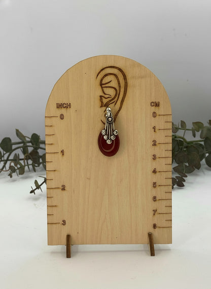 Silver Oxidized Ethnic Chain Necklace set in Oval Pattern Carnelian Stone for Women - Everyday Wear