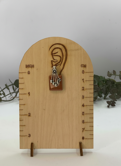 Silver Oxidized Ethnic Chain Necklace Set in geometric pattern