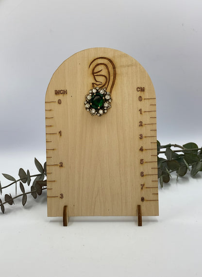 Victorian Gold Plated Polki Stud Earrings - Green