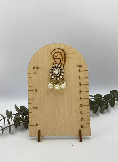 Victorian Gold Plated Polki Stud Earrings with Pearl detailing