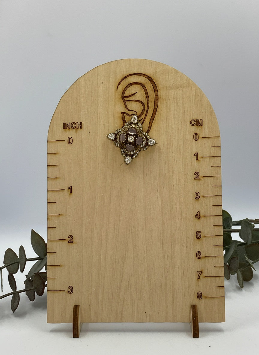 Victorian Gold-Plated Geometric pattern Polki Stud Earrings