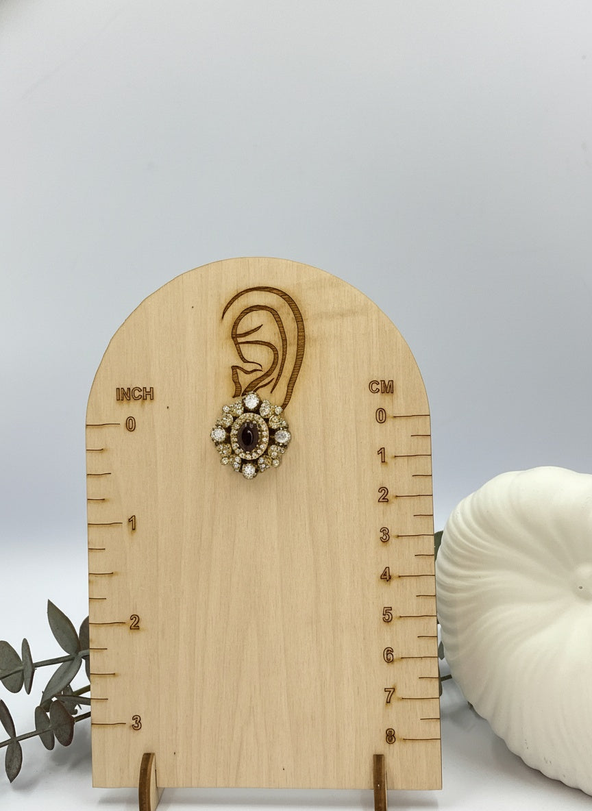 Victorian Floral Pattern Gold Plated Polki Stud Earrings