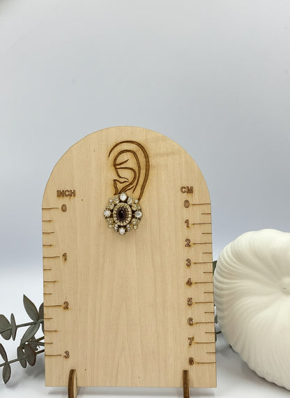 Victorian Floral Pattern Gold Plated Polki Stud Earrings