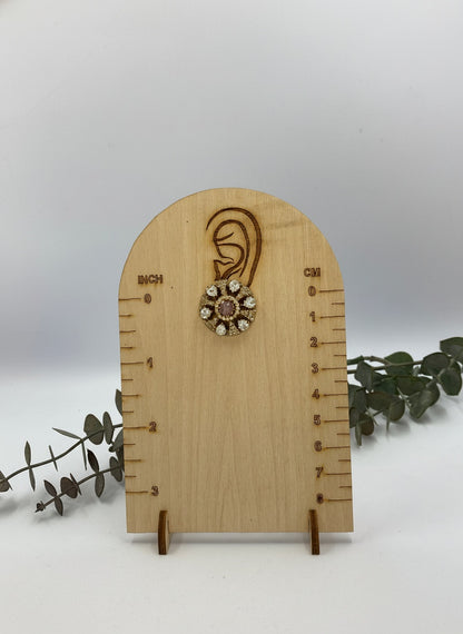 Victorian Floral Pattern Gold Plated Polki Stud Earrings