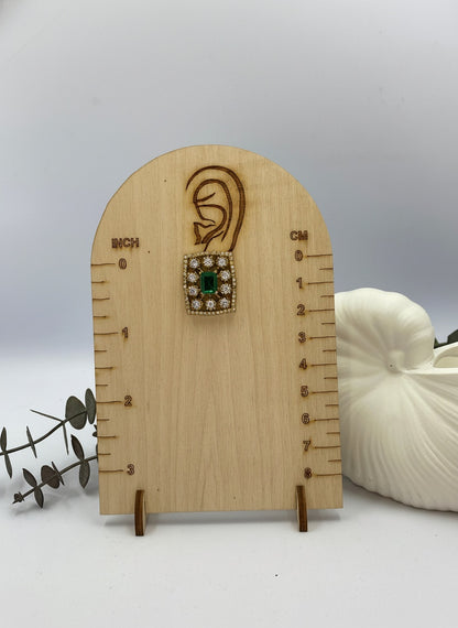 Victorian Gold Plated Polki Stud Earrings in Geometric Pattern