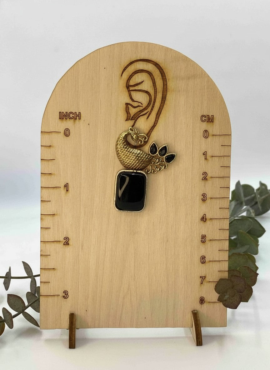 Traditional Two-Tone Peacock with Ethnic Stonework Earrings