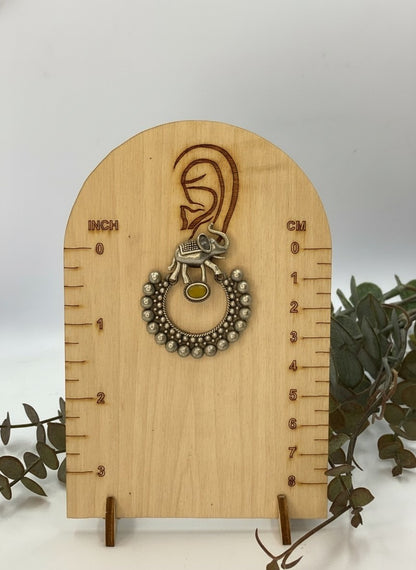 Silver Oxidized Chandbali Style Elephant Motifs Earrings