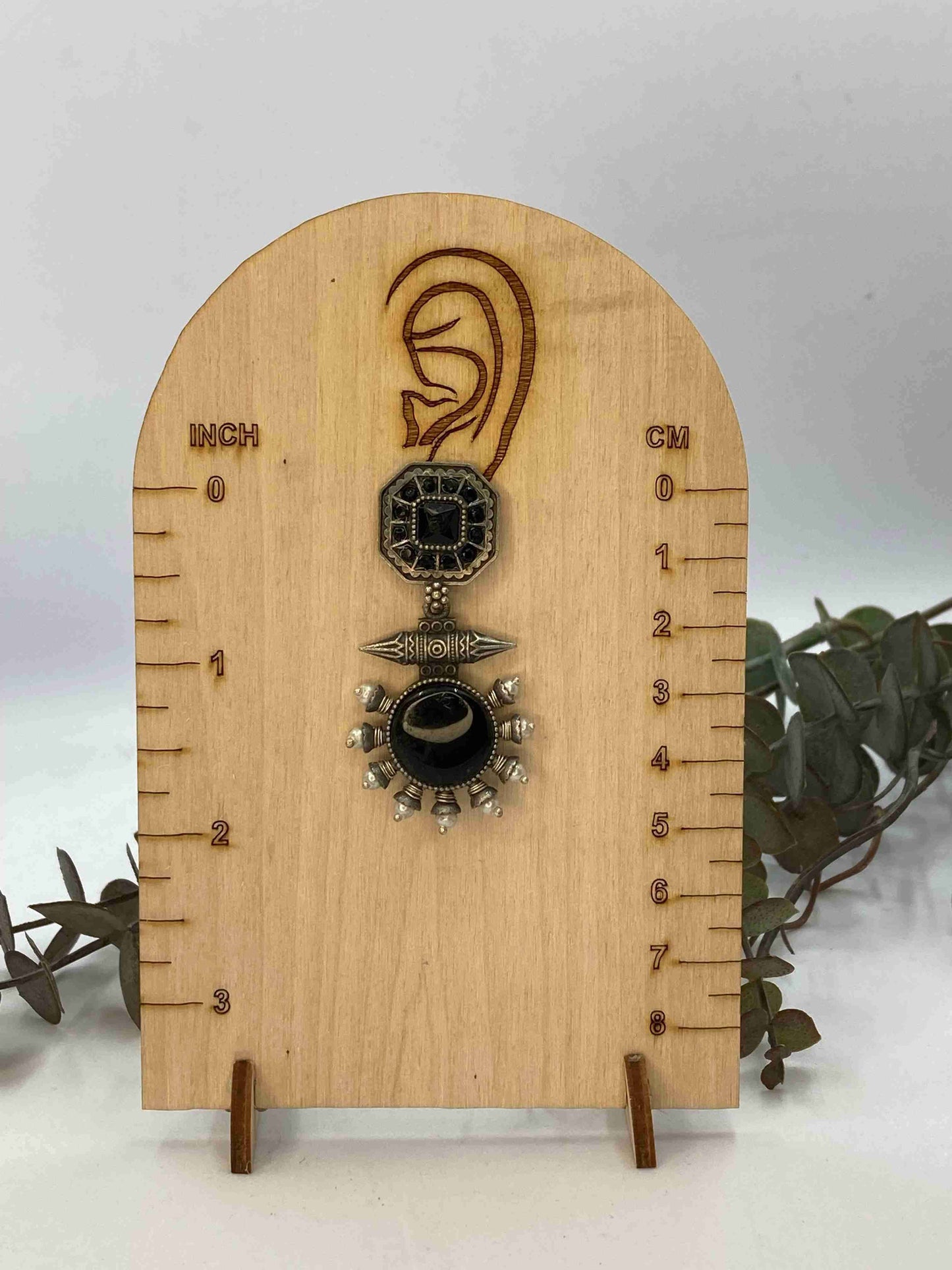 Silver Oxidized Drop Earrings with Monalisa Stone & Pearls